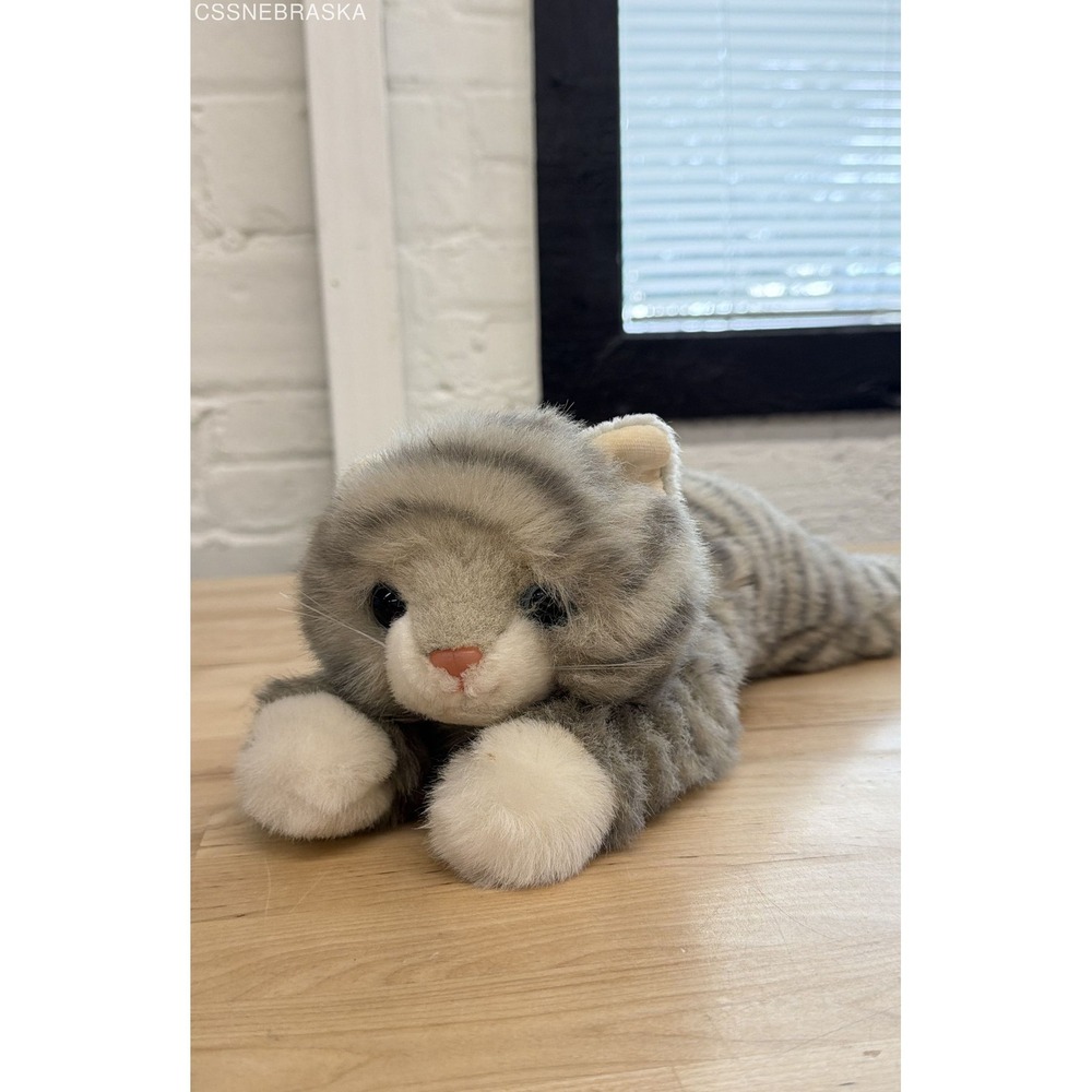 Ty Classic Grey Tabby Cat Plush Silver 22 Inch Stuffed Animal 1999 Vintage